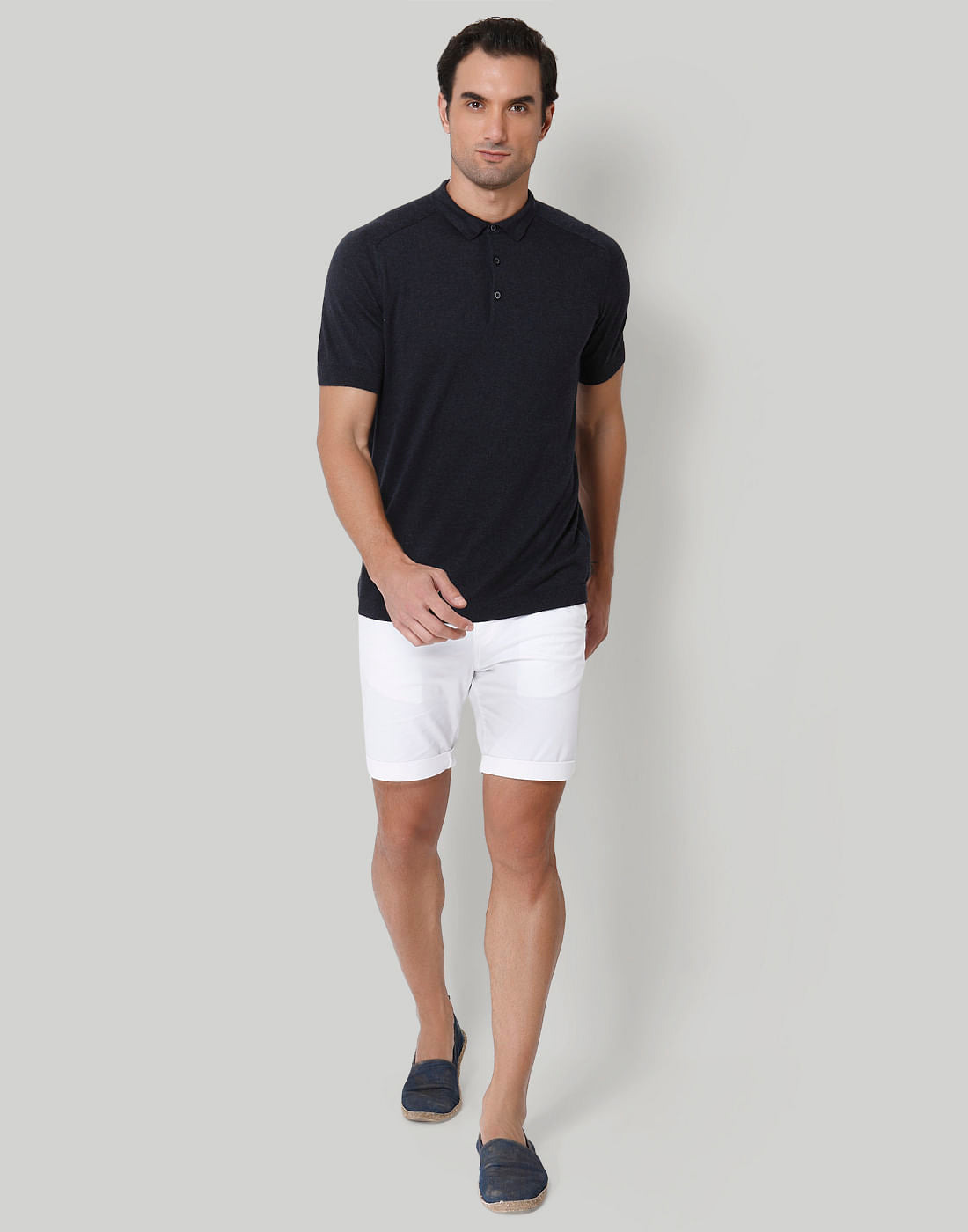 Blue Polo Neck T-Shirt