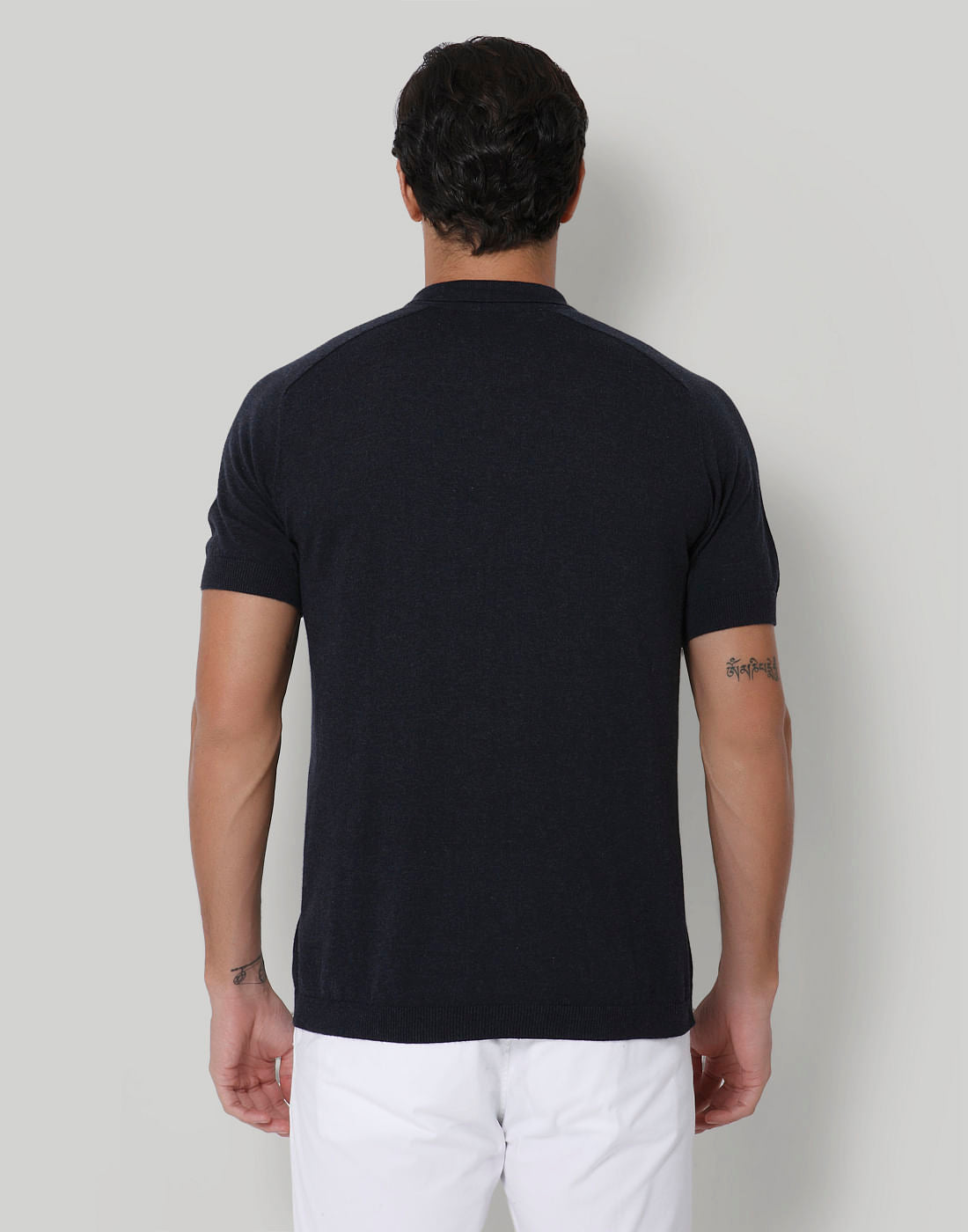 Blue Polo Neck T-Shirt