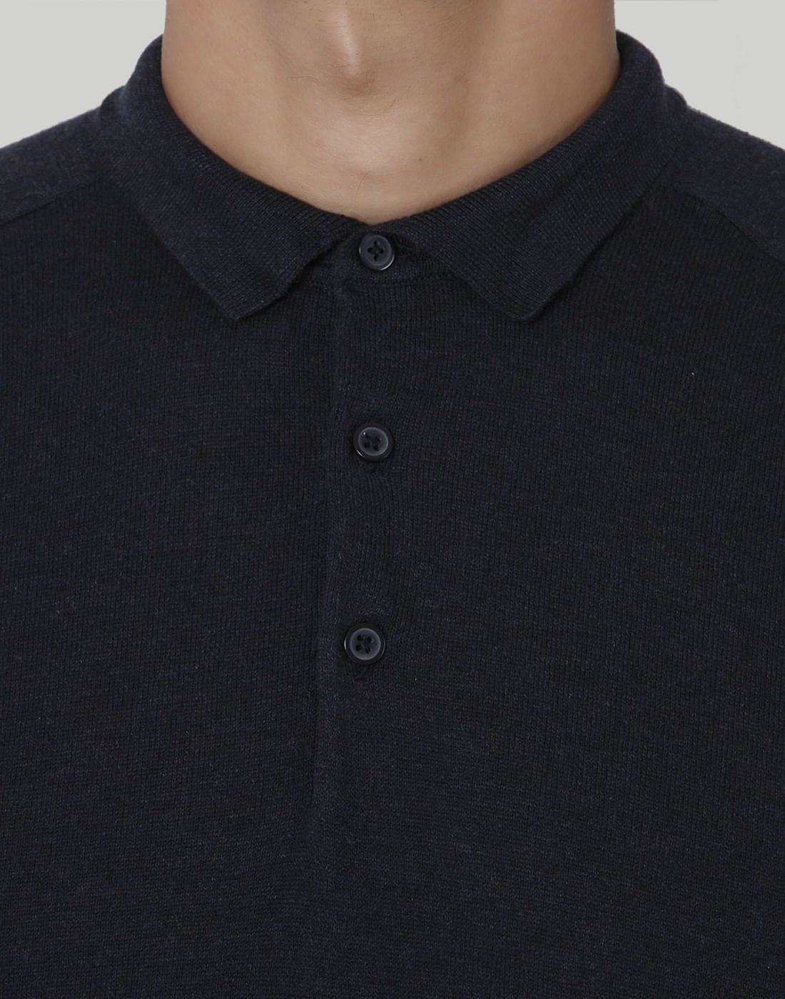 Blue Polo Neck T-Shirt