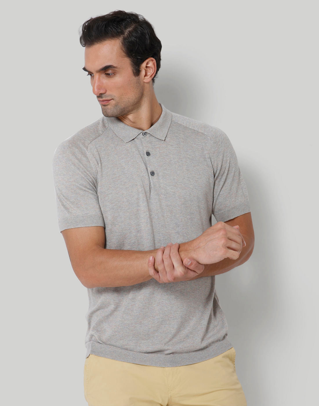 Grey Polo Neck T-Shirt
