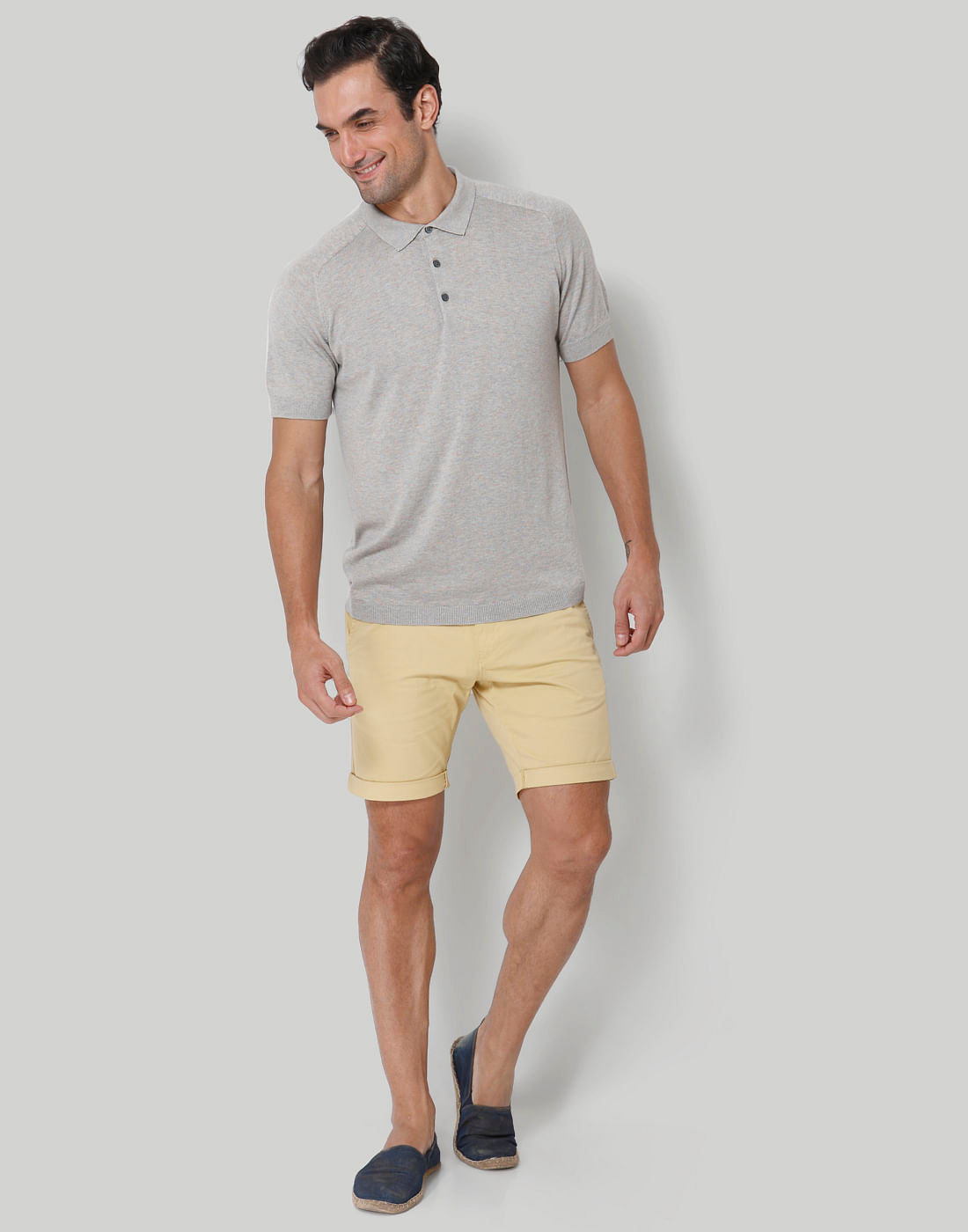 Grey Polo Neck T-Shirt