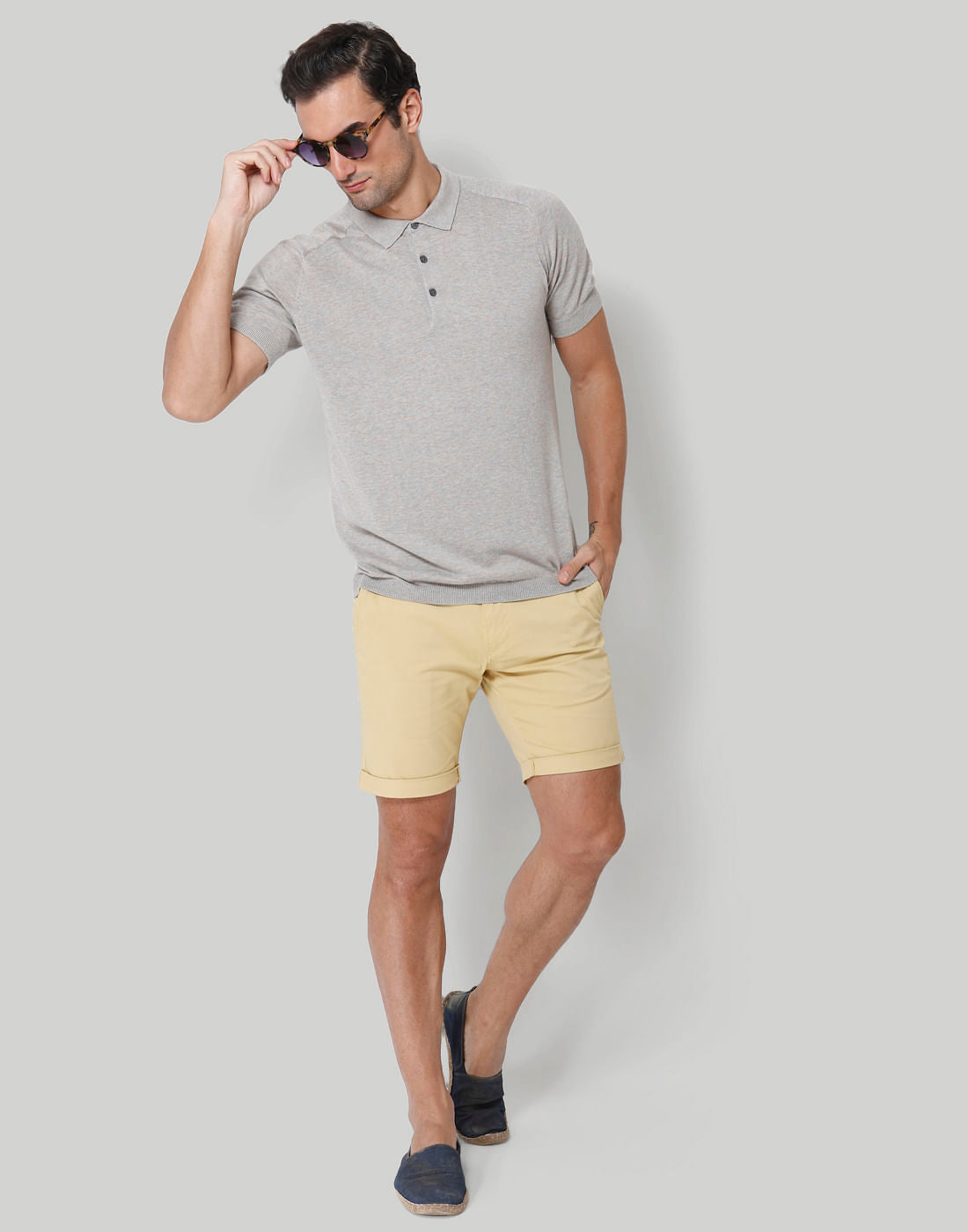 Grey Polo Neck T-Shirt