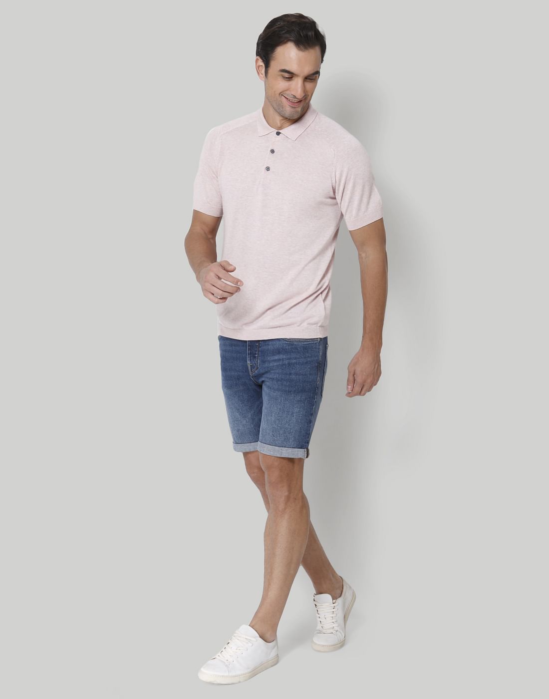 Pink Polo Neck T-Shirt