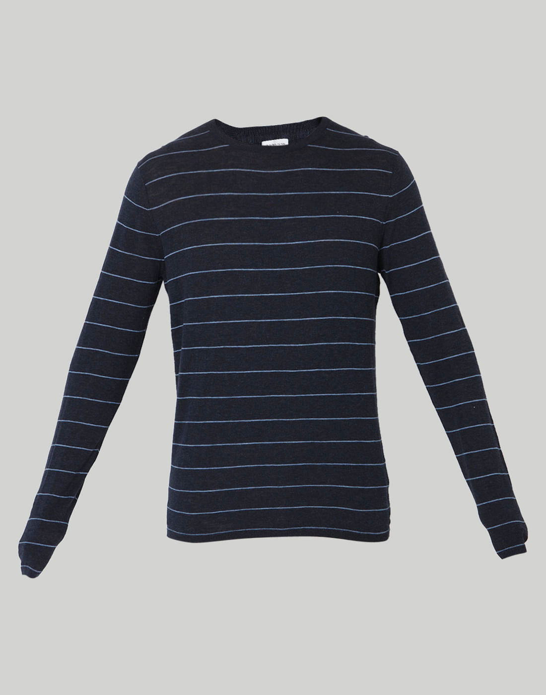 Blue Striped Crew Neck T-Shirt
