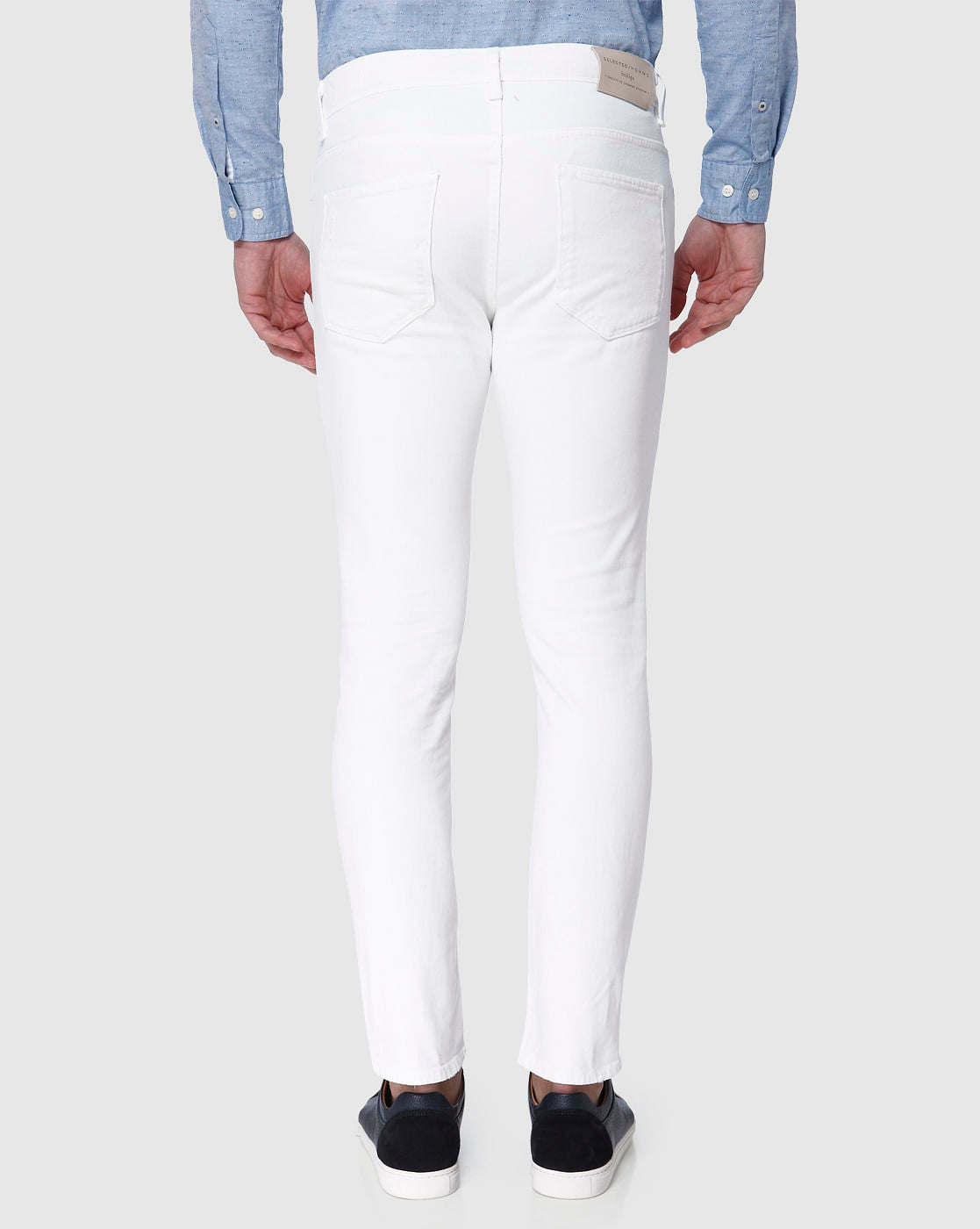 White Knee Ripped Leon Slim Fit Jeans