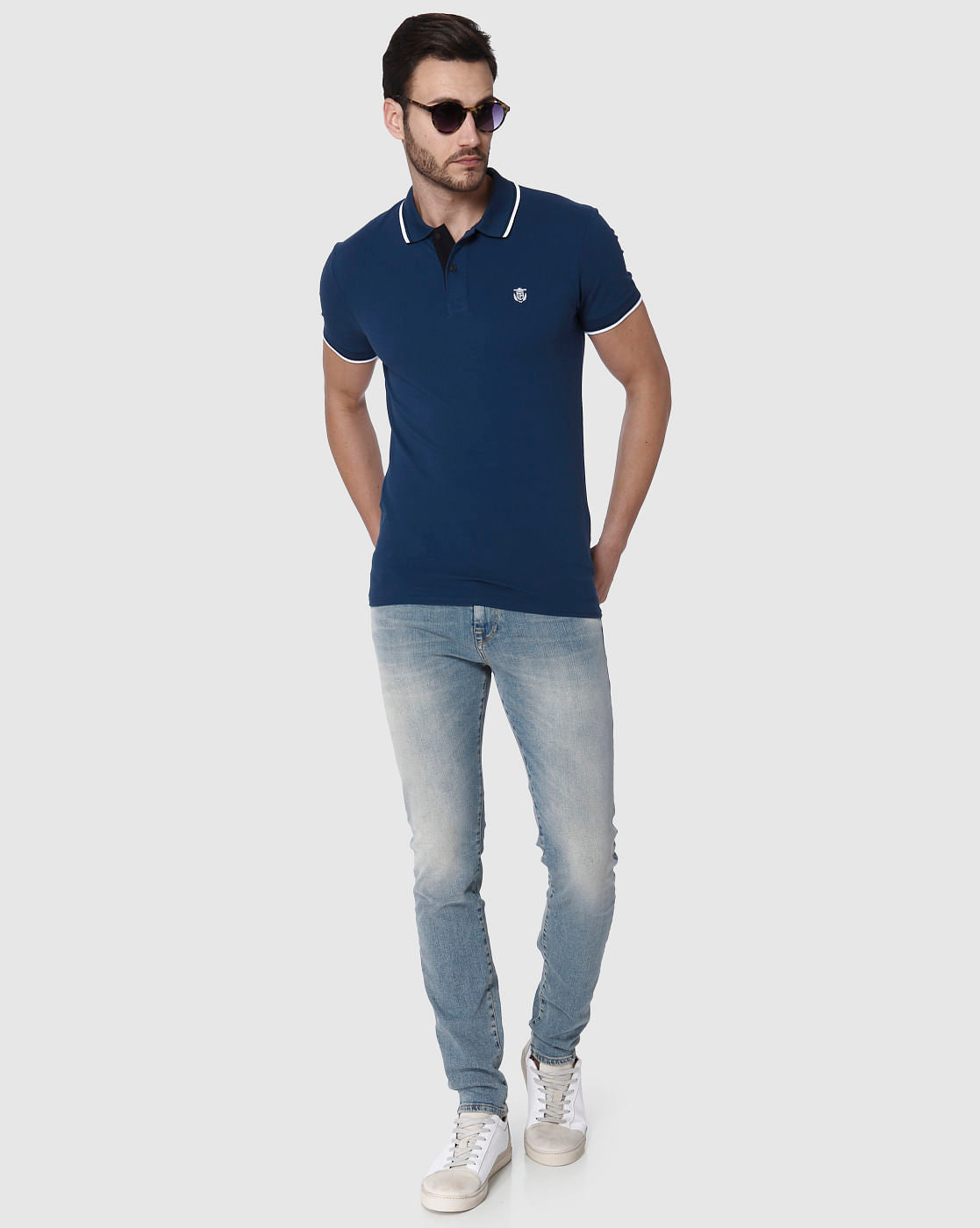 Light Blue Faded Leon Slim Fit Jeans