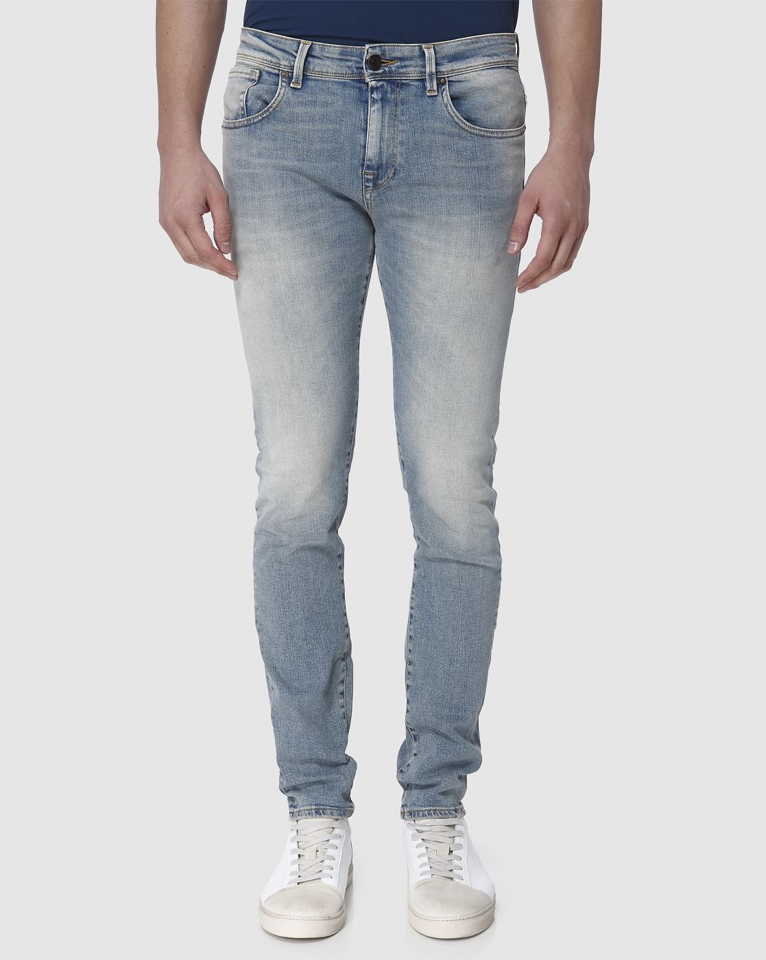 Light Blue Faded Leon Slim Fit Jeans