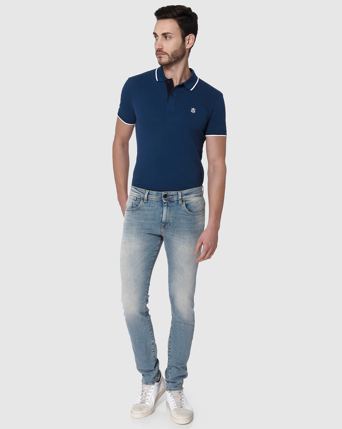 Light Blue Faded Leon Slim Fit Jeans