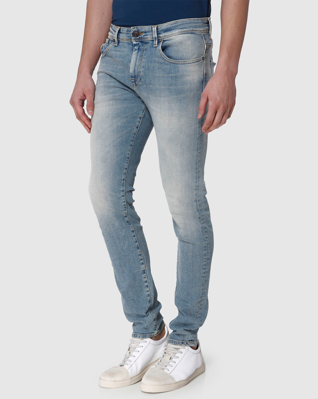 Light Blue Faded Leon Slim Fit Jeans