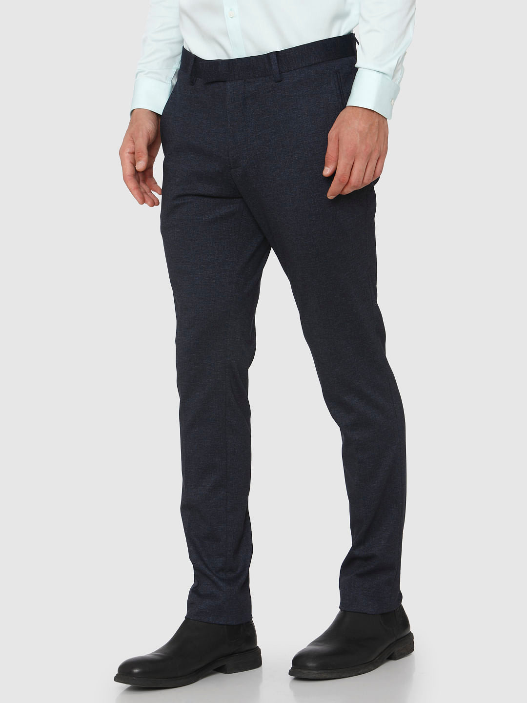 Navy Blue Formal Slim Fit Trousers