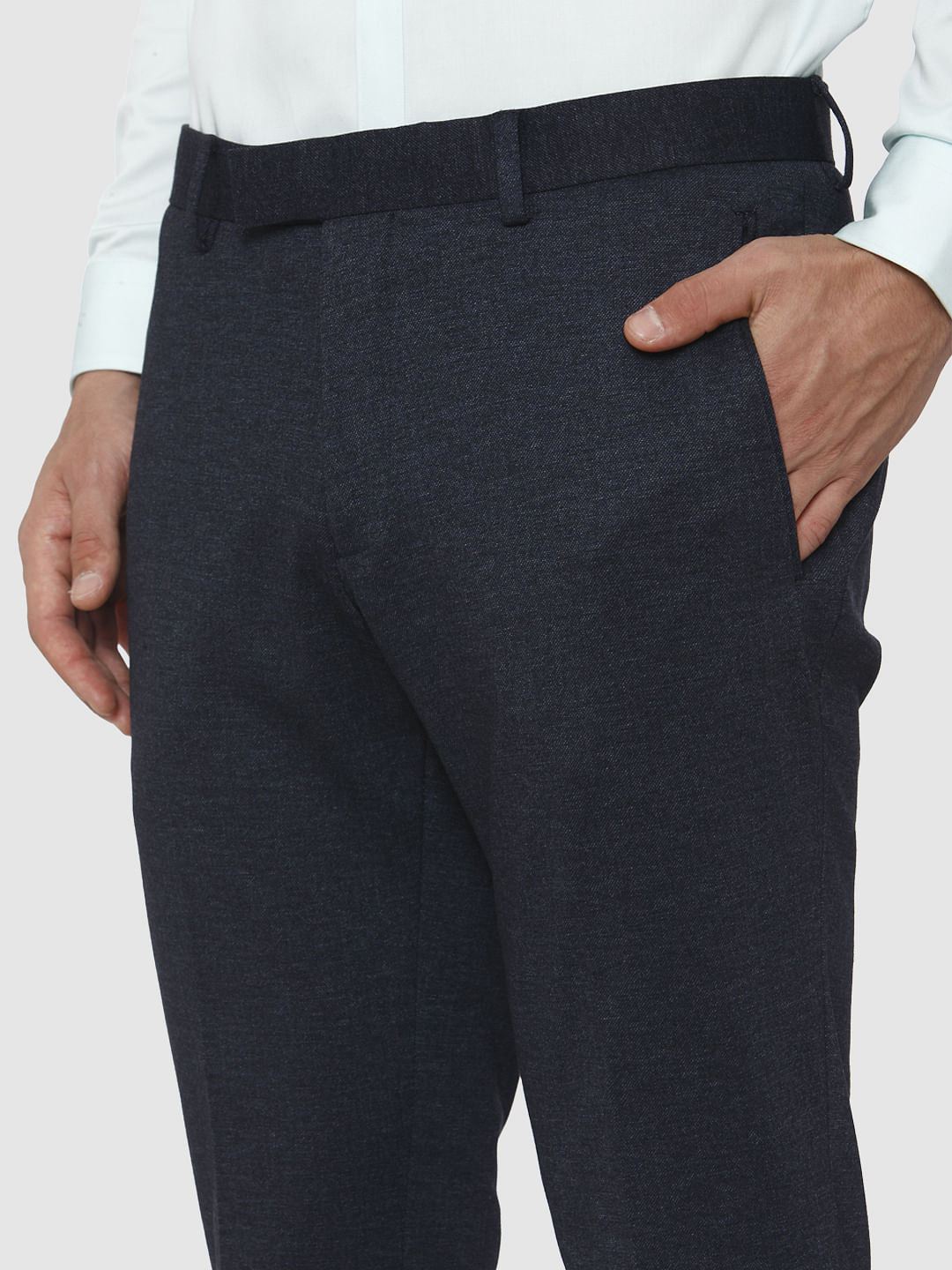 Navy Blue Formal Slim Fit Trousers