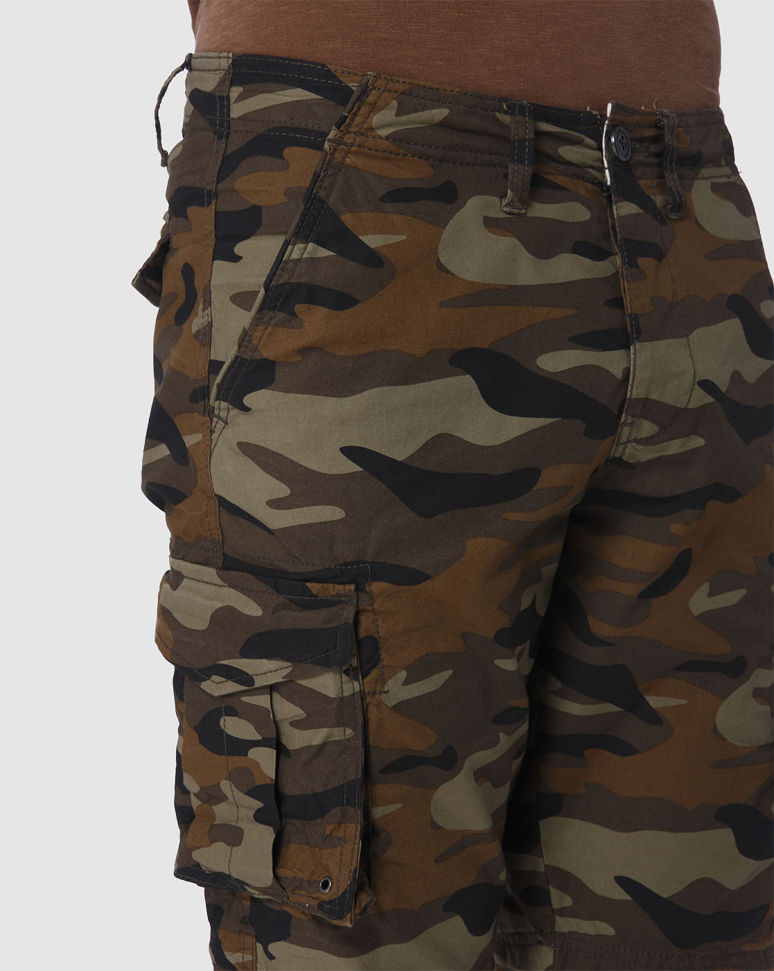 Brown Camo Cargo Shorts