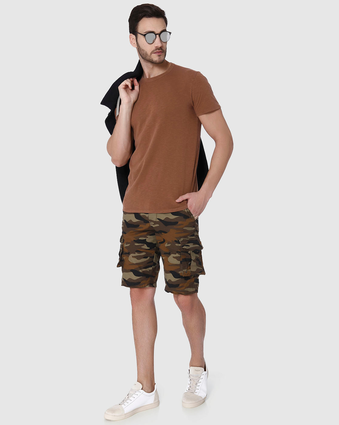 Brown Camo Cargo Shorts