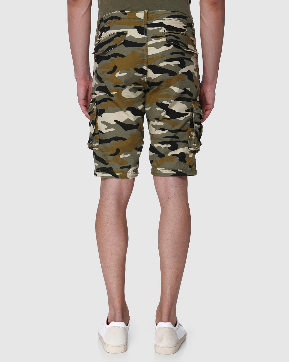 Green Camo Cargo Shorts