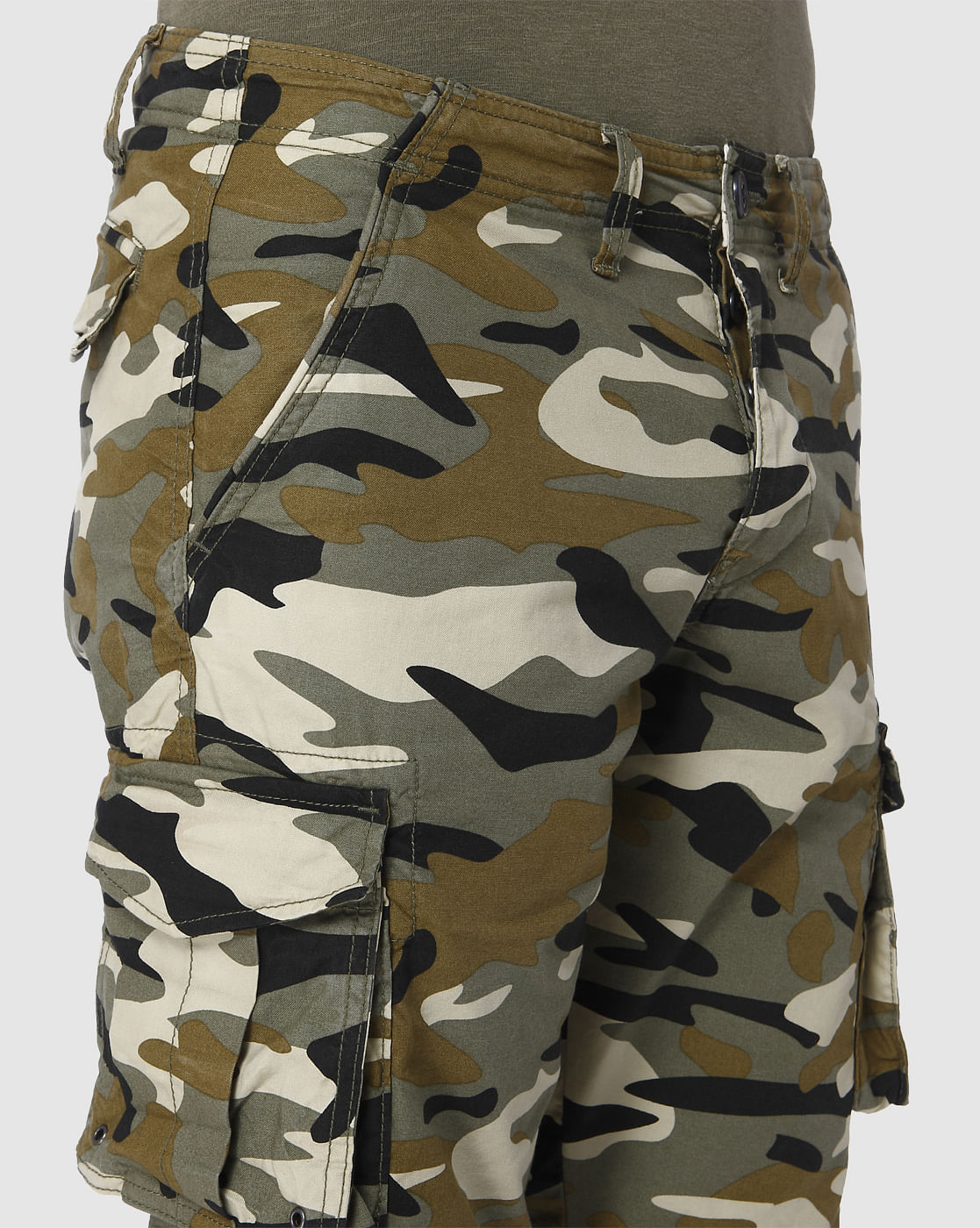 Green Camo Cargo Shorts