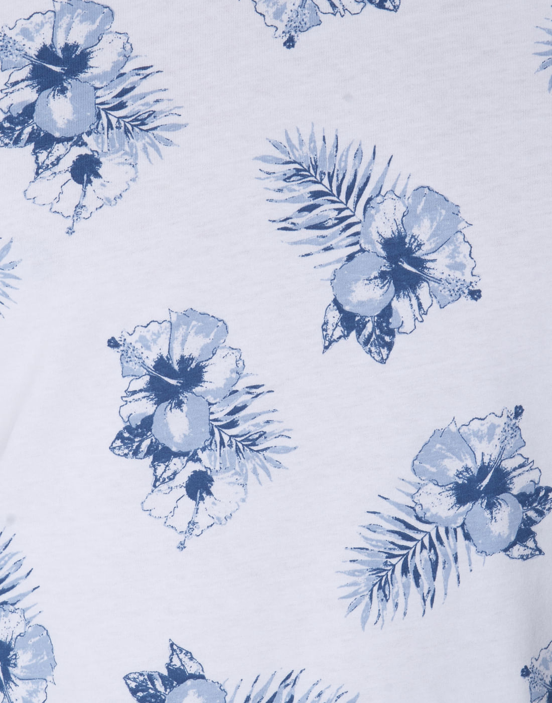 White Floral Print Crew Neck T-Shirt