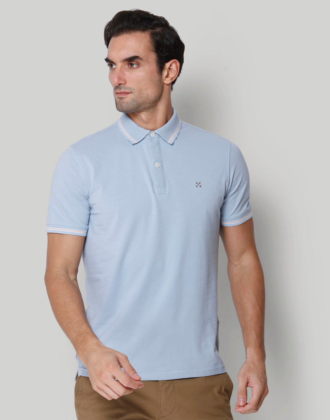 Blue Polo Neck T-Shirt
