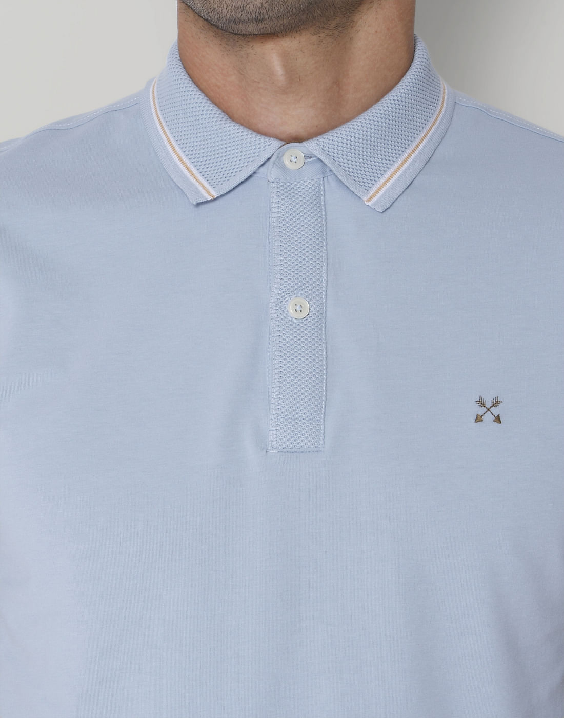Blue Polo Neck T-Shirt