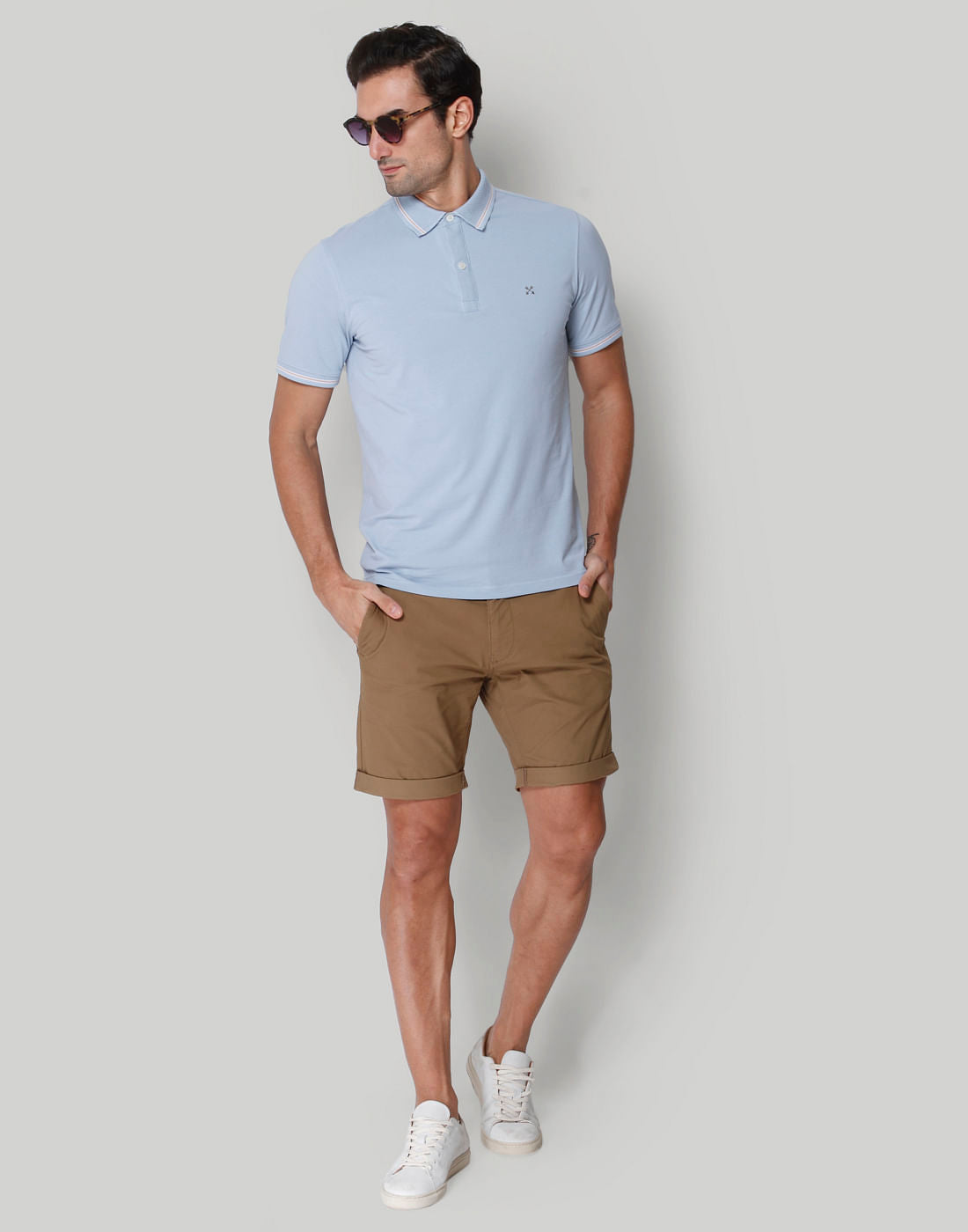 Blue Polo Neck T-Shirt