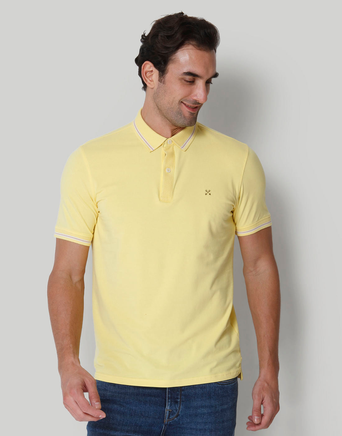 Yellow Polo Neck T-Shirt