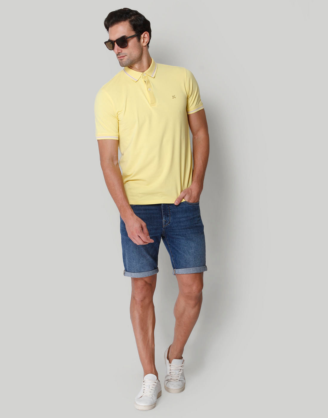 Yellow Polo Neck T-Shirt