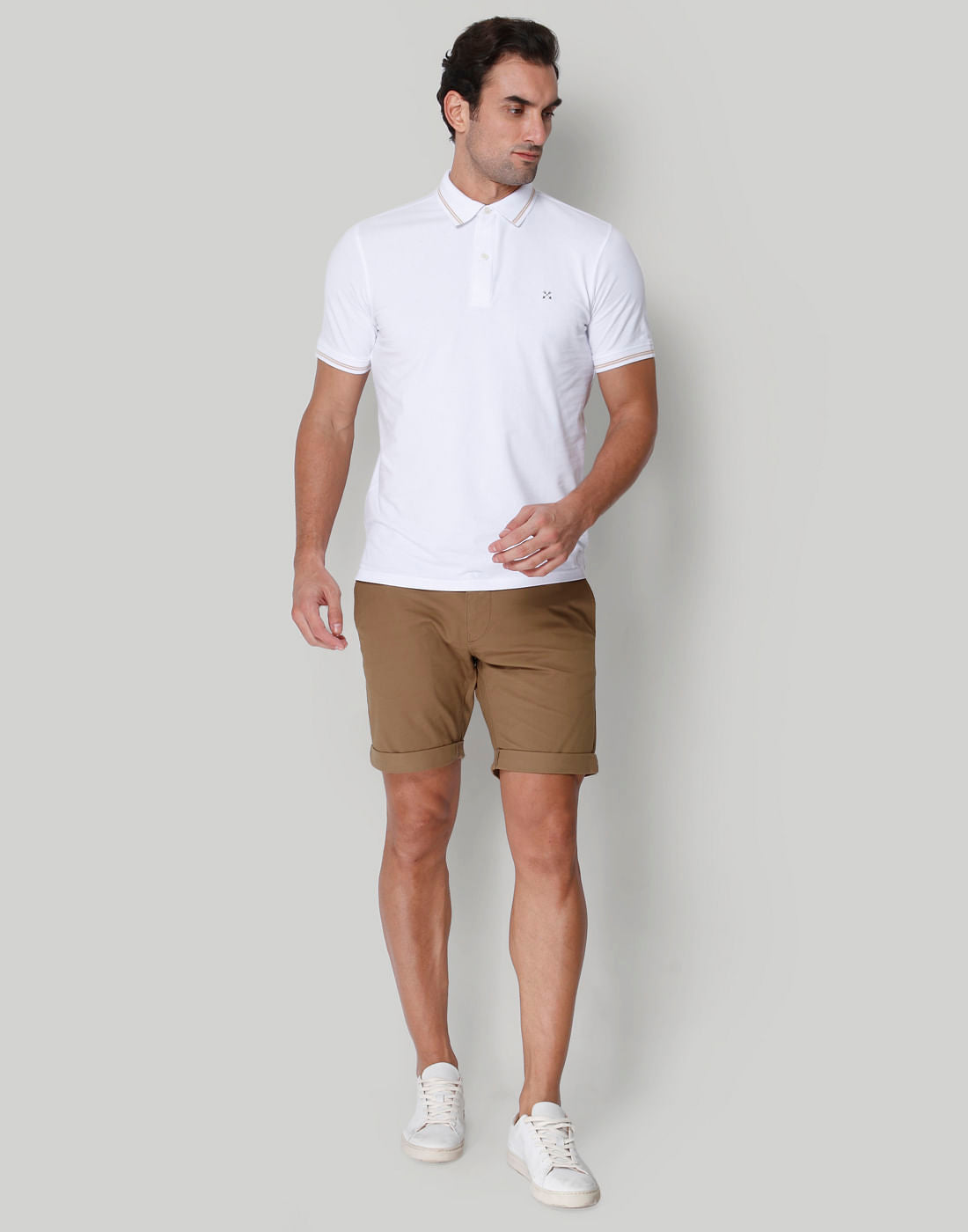 White Polo Neck T-Shirt