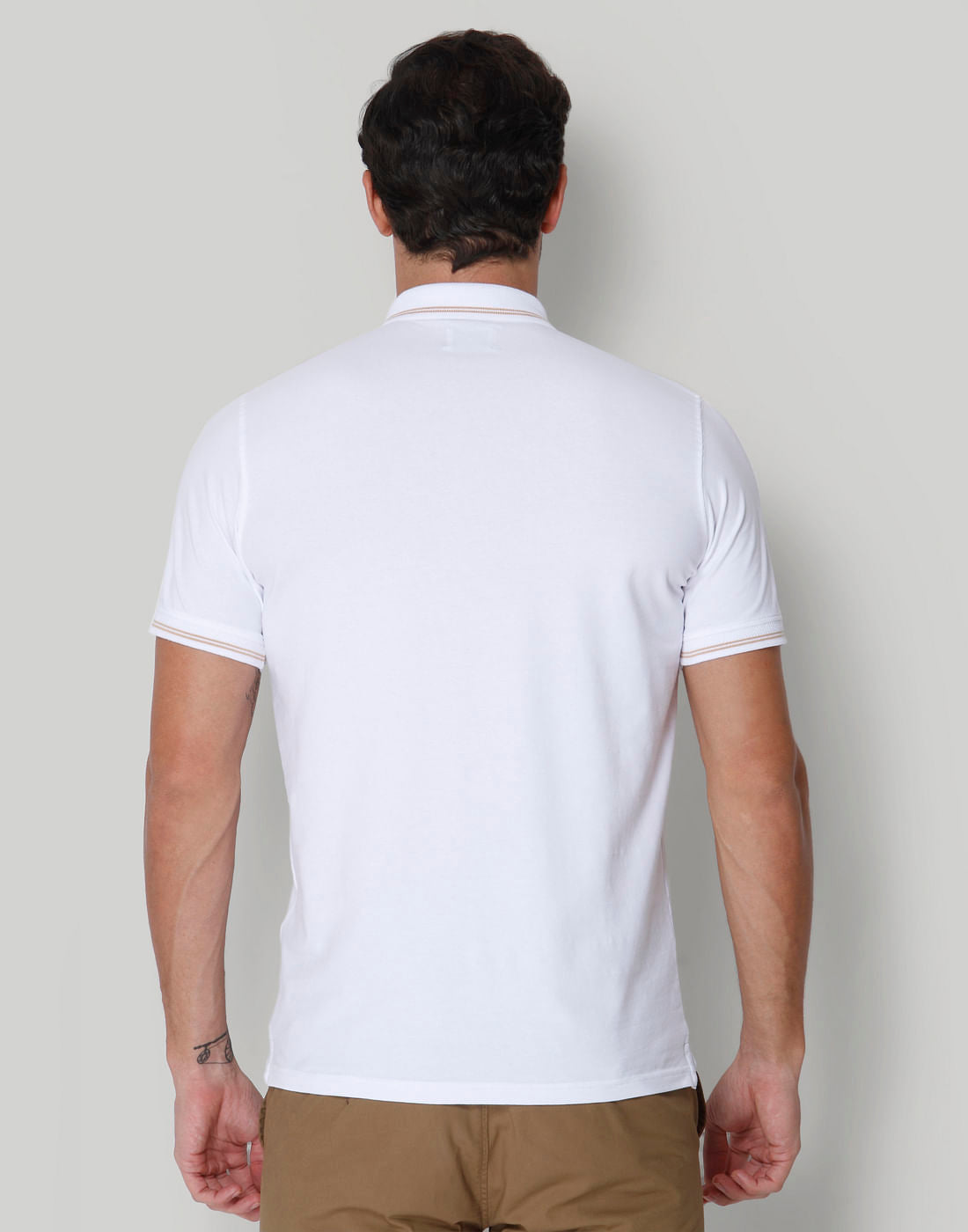 White Polo Neck T-Shirt