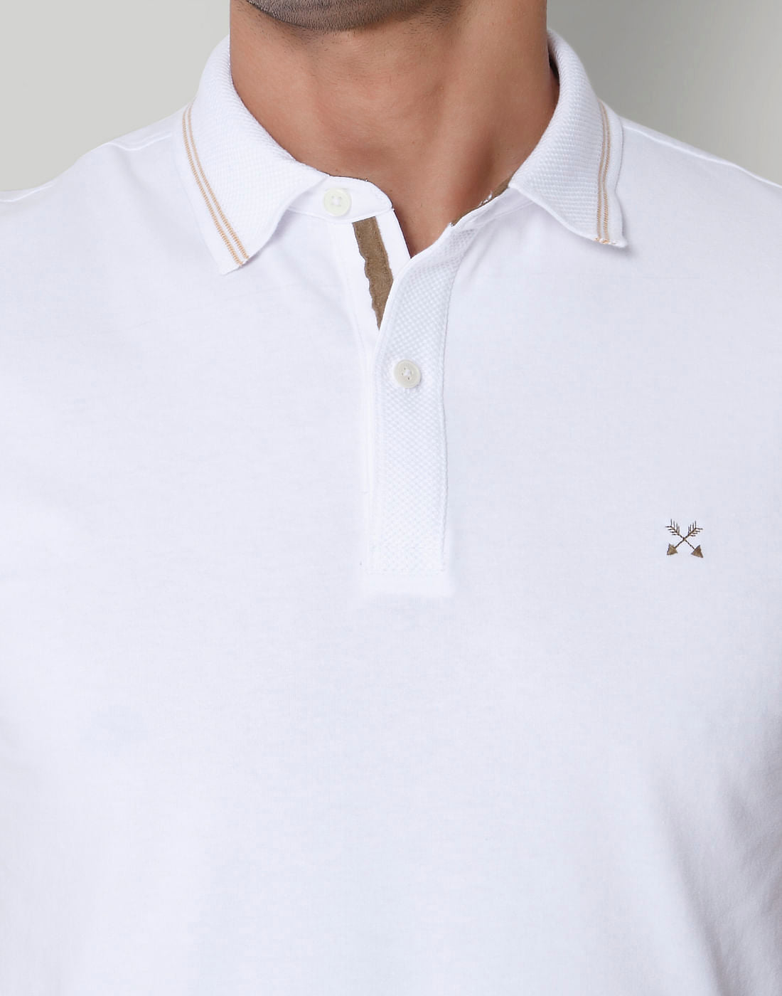 White Polo Neck T-Shirt