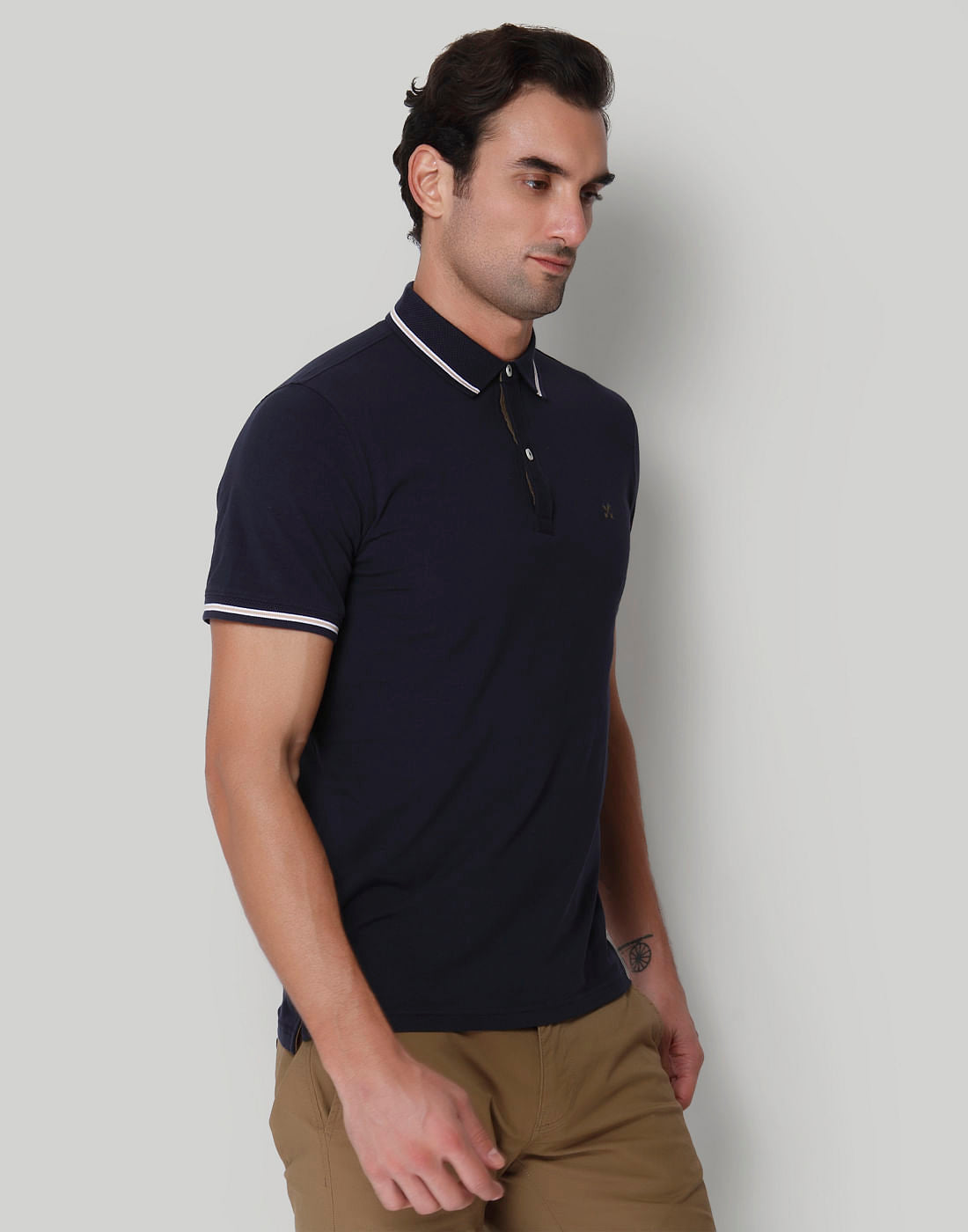 Blue Polo Neck T-Shirt