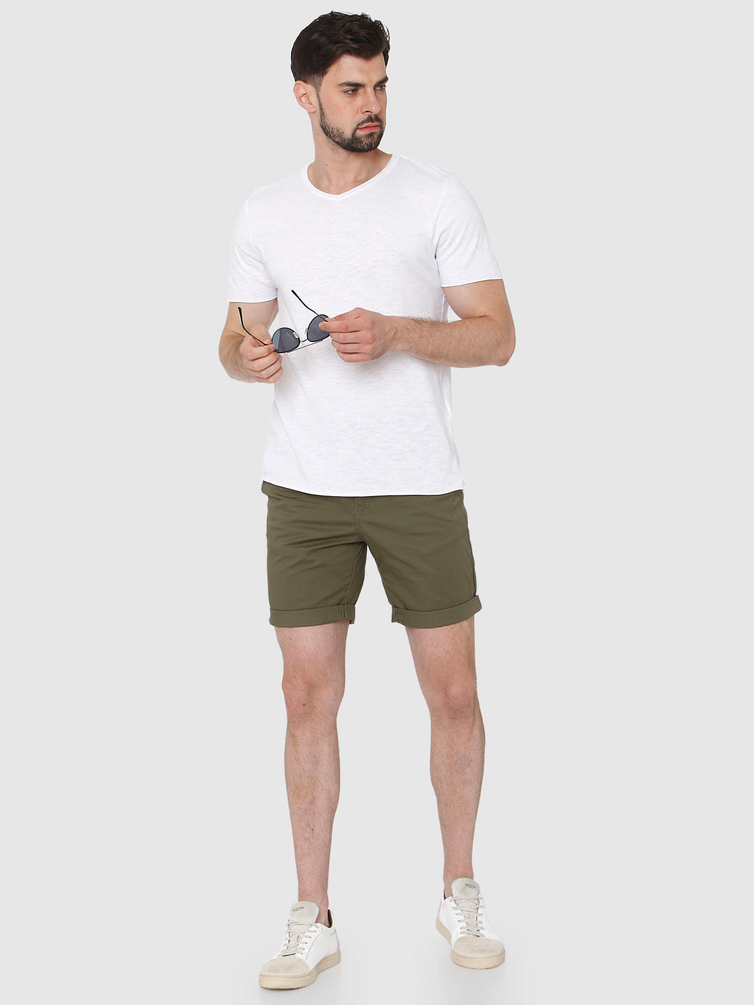 White V Neck T-Shirt