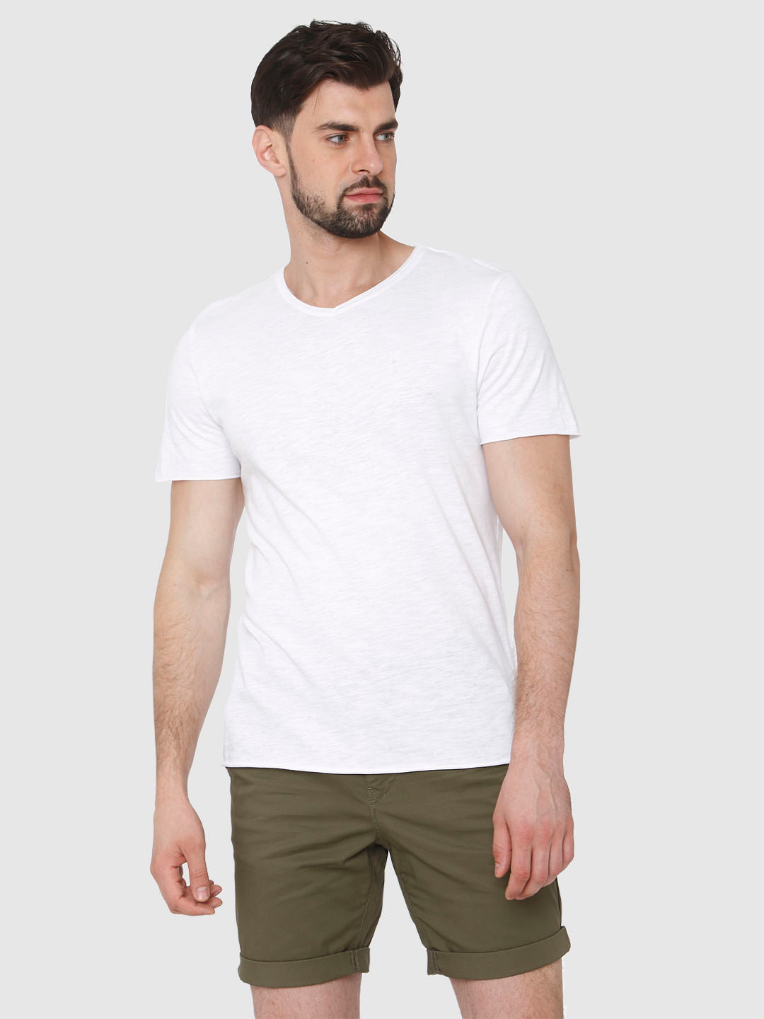 White V Neck T-Shirt