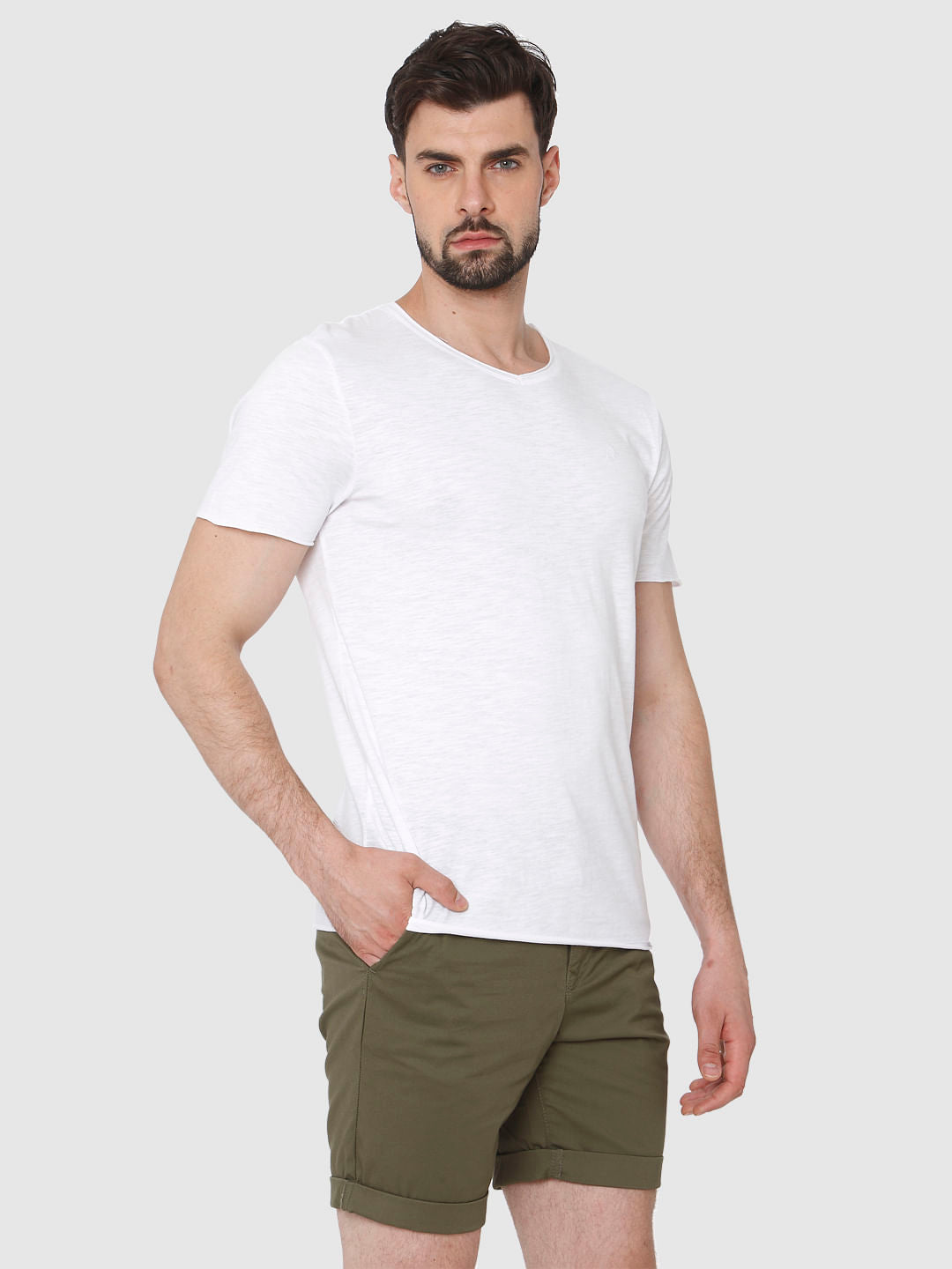White V Neck T-Shirt