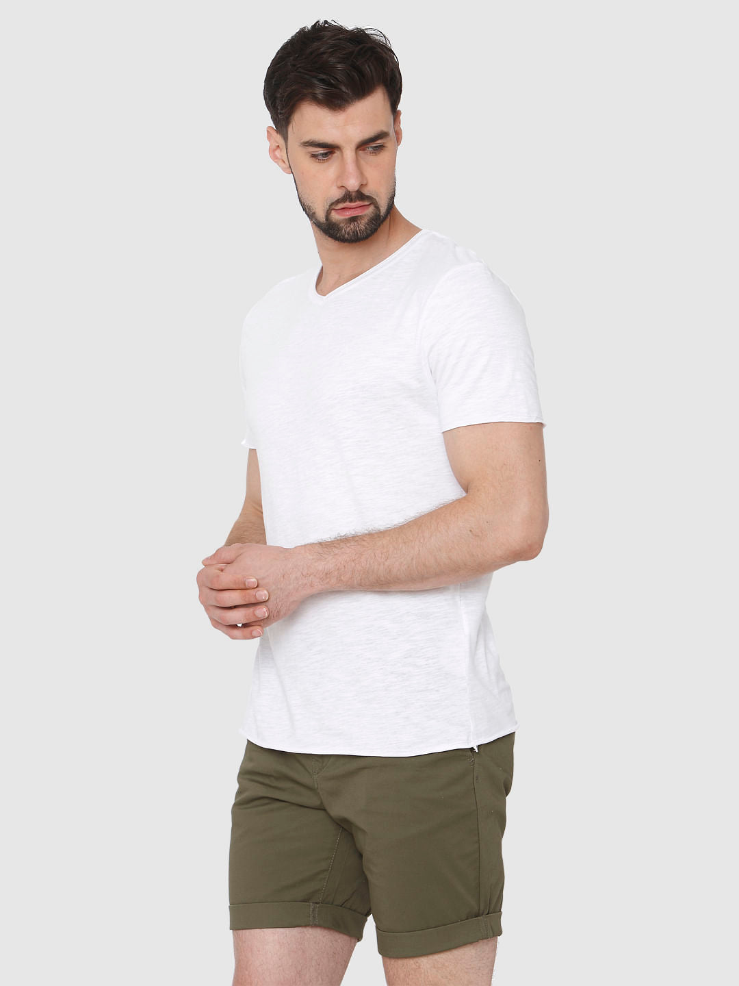 White V Neck T-Shirt