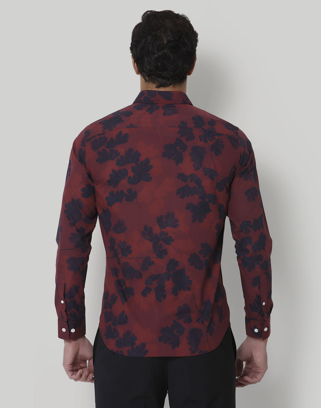 Red Floral Print Full Sleeves Shirt