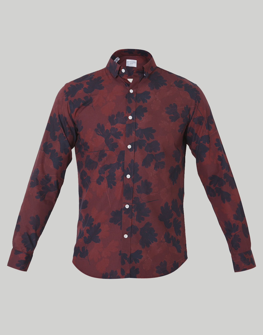 Red Floral Print Full Sleeves Shirt