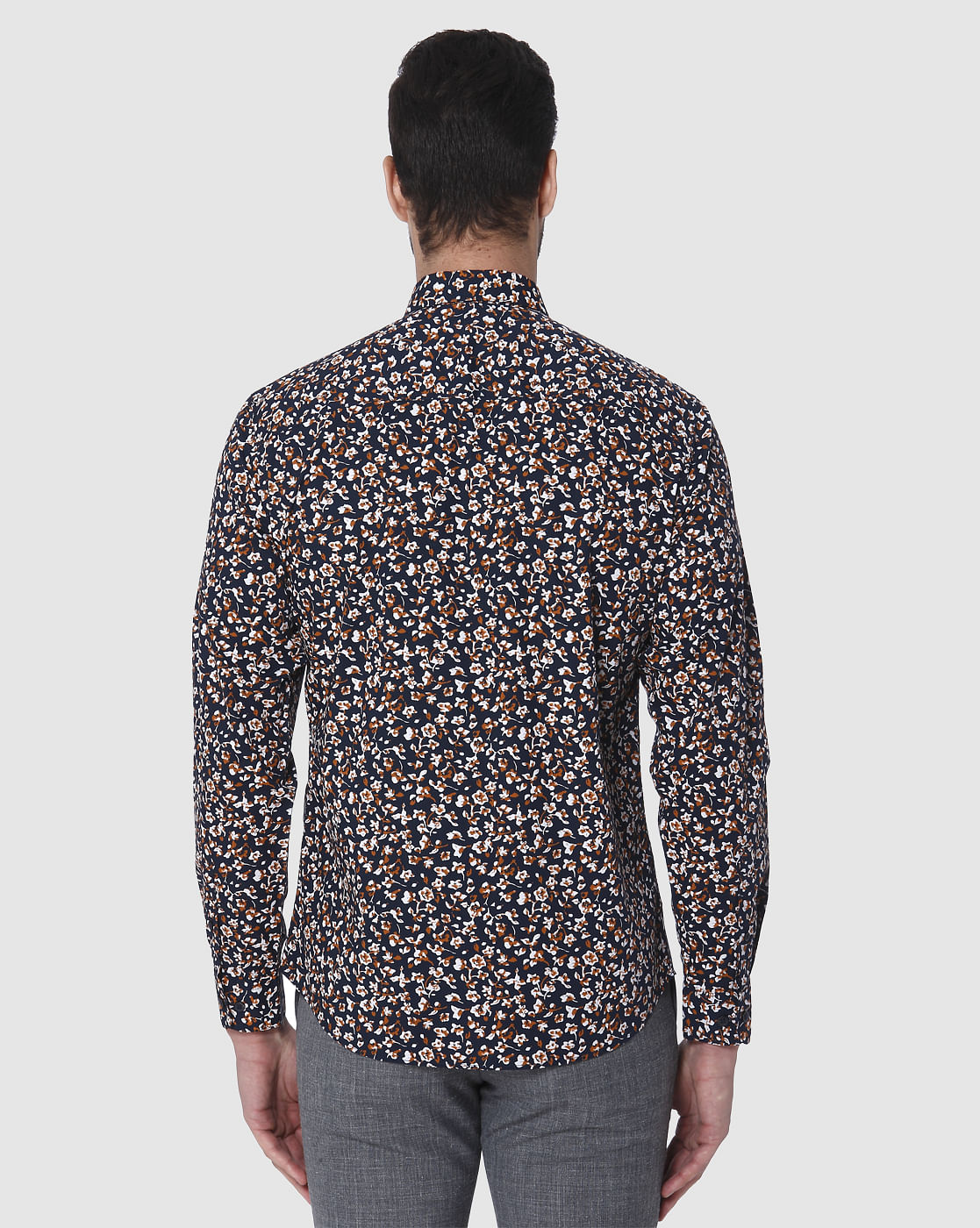 Blue Printed Full Sleeves Shirt