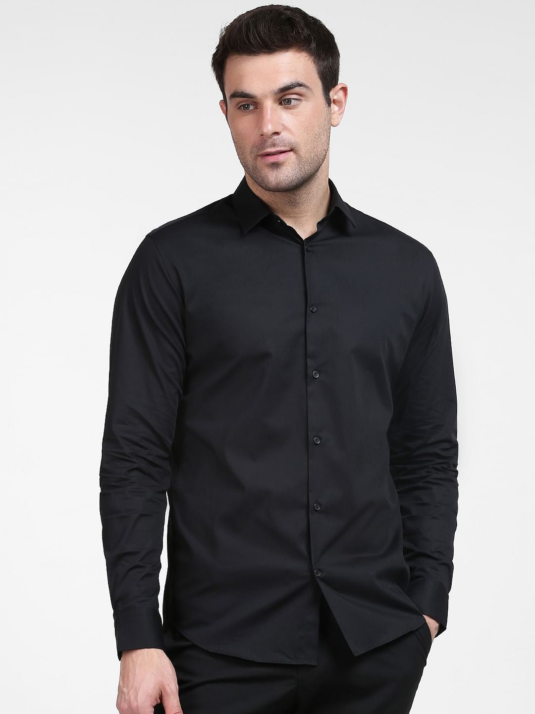 Black Formal Slim Fit Shirt