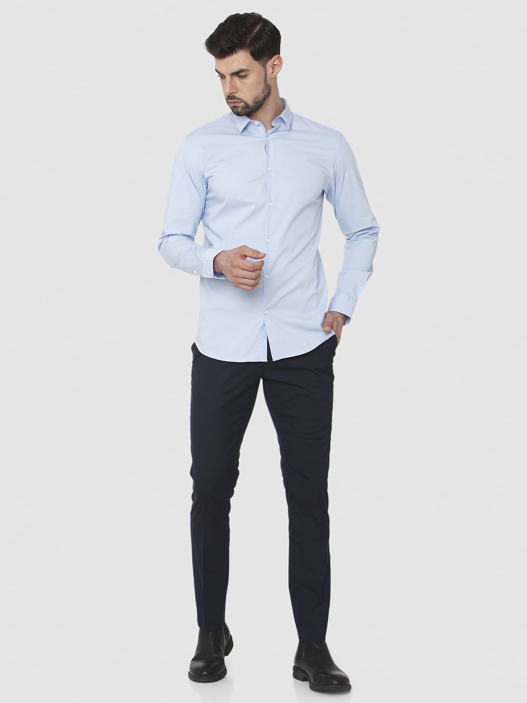 Light Blue Formal Full Sleeves Shirt