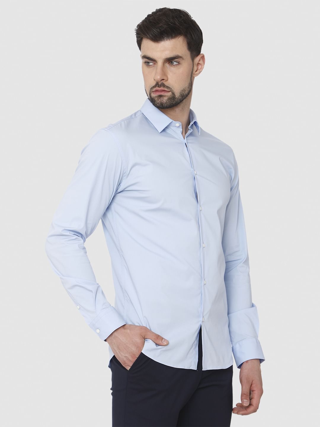 Light Blue Formal Full Sleeves Shirt