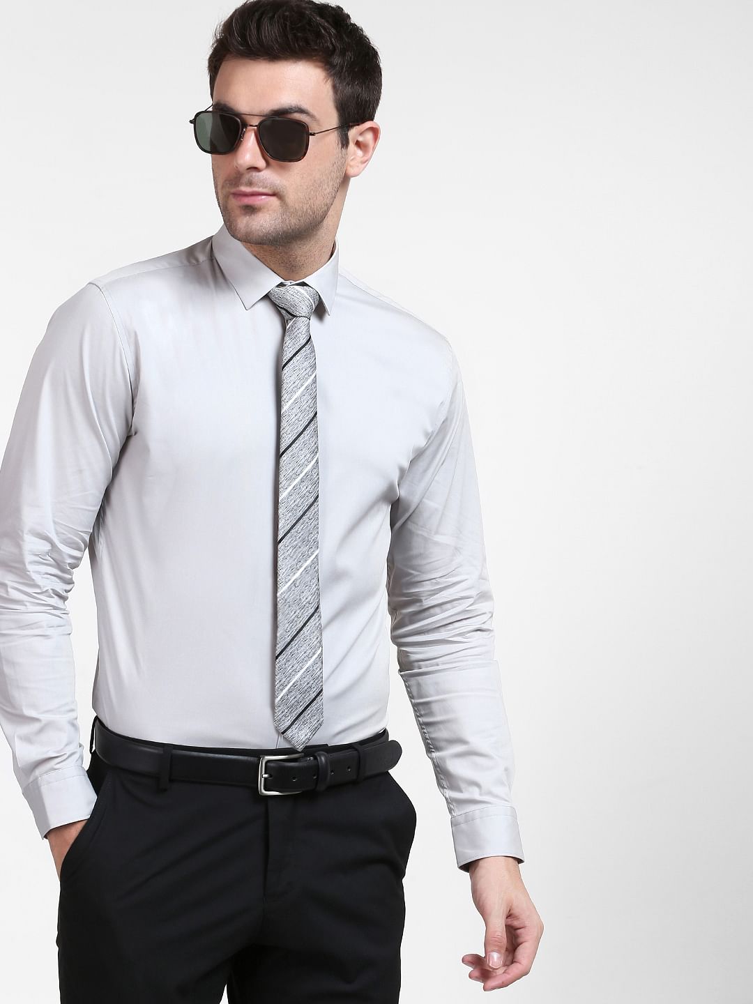 Grey Slim Fit Formal Shirt