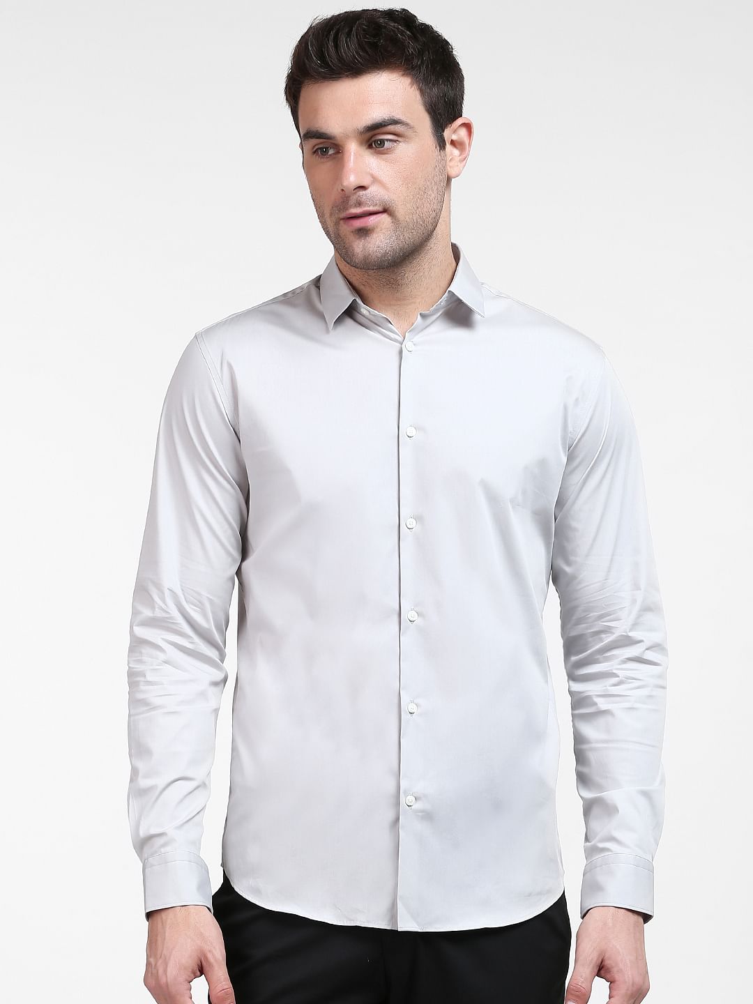 Grey Slim Fit Formal Shirt