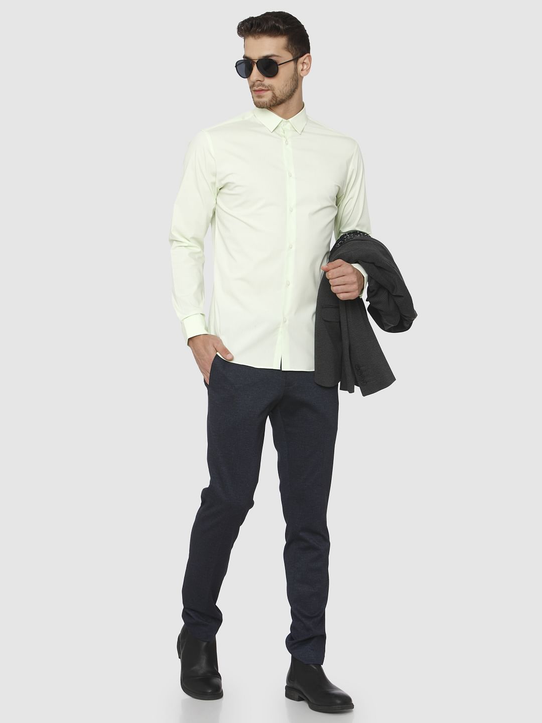 Light Green Slim Fit Formal Shirt