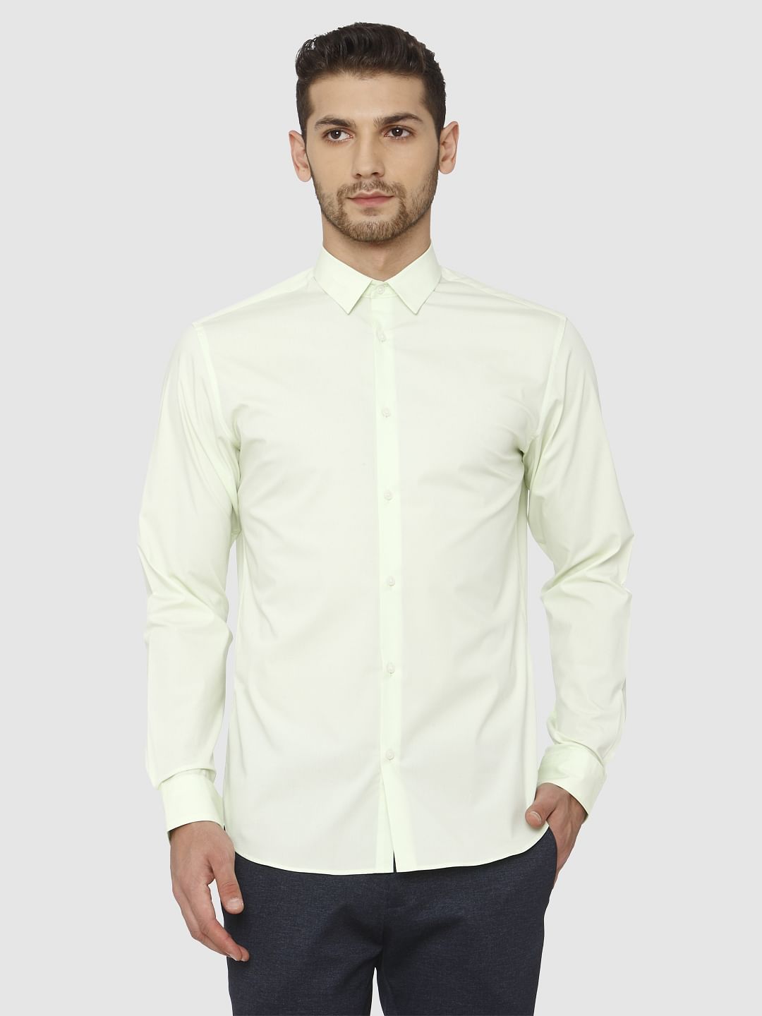Light Green Slim Fit Formal Shirt