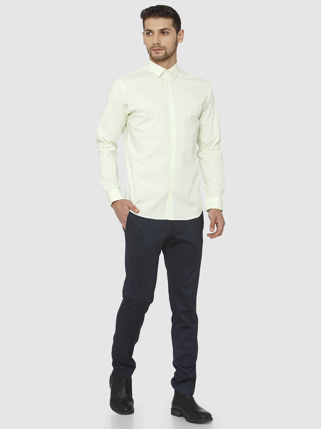 Light Green Slim Fit Formal Shirt