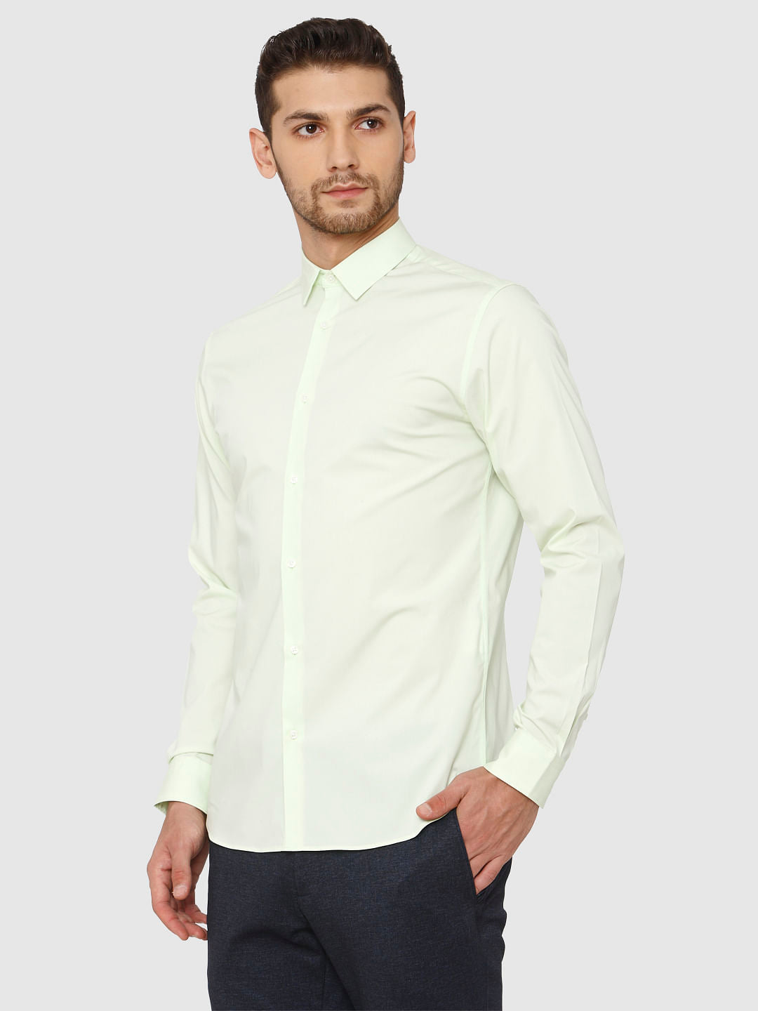 Light Green Slim Fit Formal Shirt