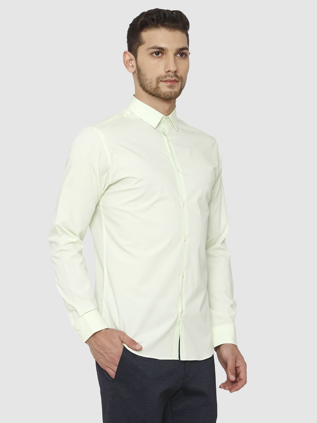 Light Green Slim Fit Formal Shirt