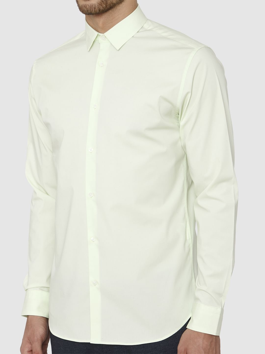 Light Green Slim Fit Formal Shirt