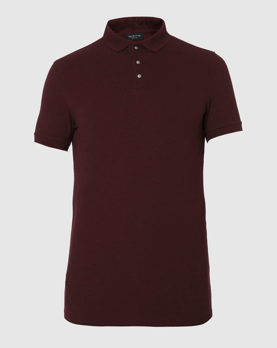 Burgundy Polo Neck T-Shirt