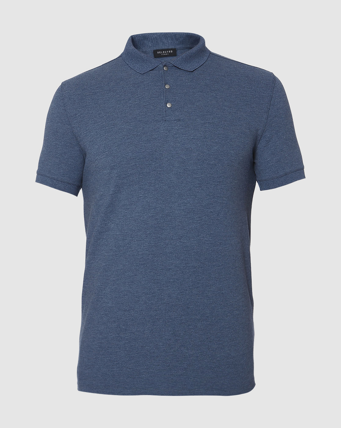 Blue Polo Neck T-Shirt