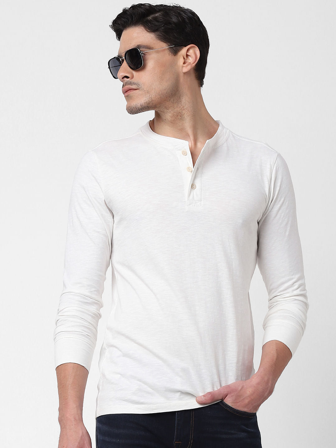 White Henley T-Shirt